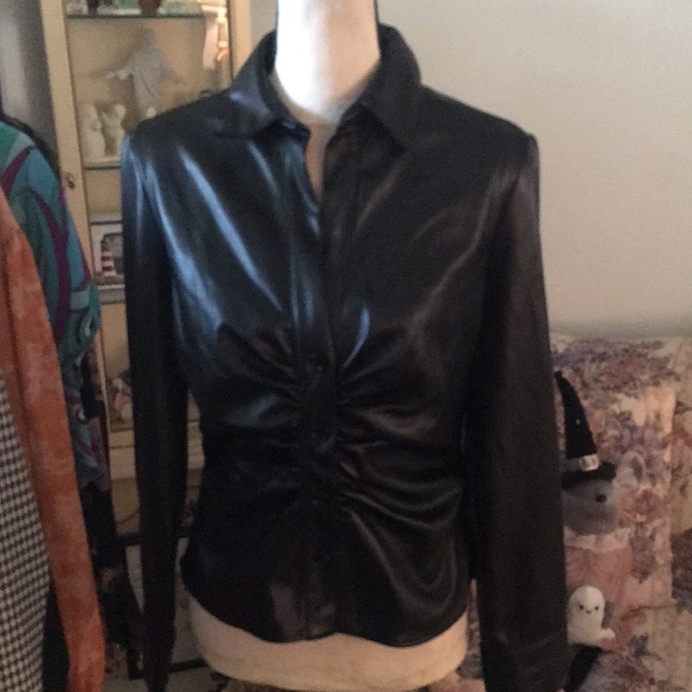 NWT Zara faux leather shirt